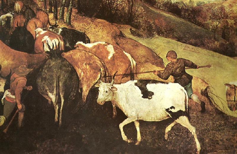detalj fran hjorden drives drives hem,oktober eller november, Pieter Bruegel